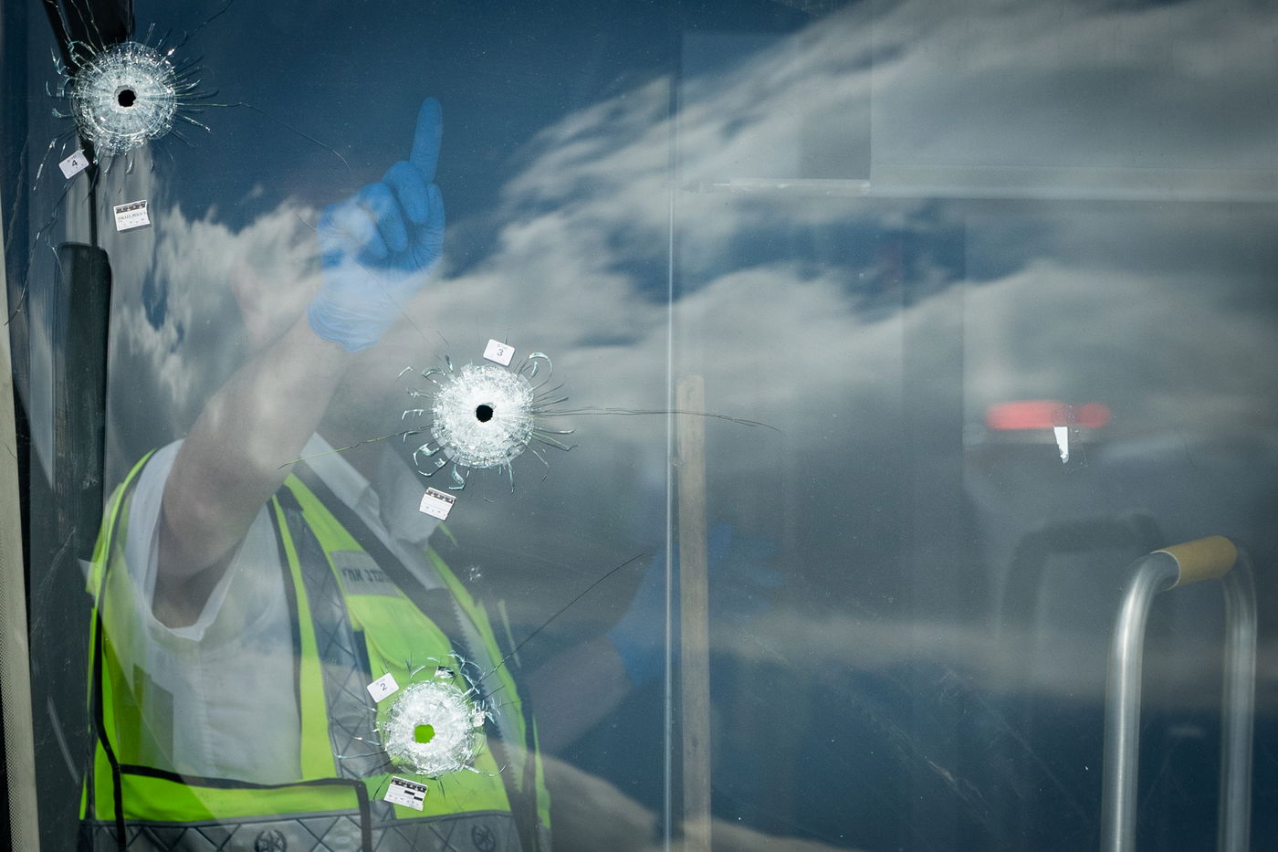 זירת הפיגוע בצומת רמות בירושלים