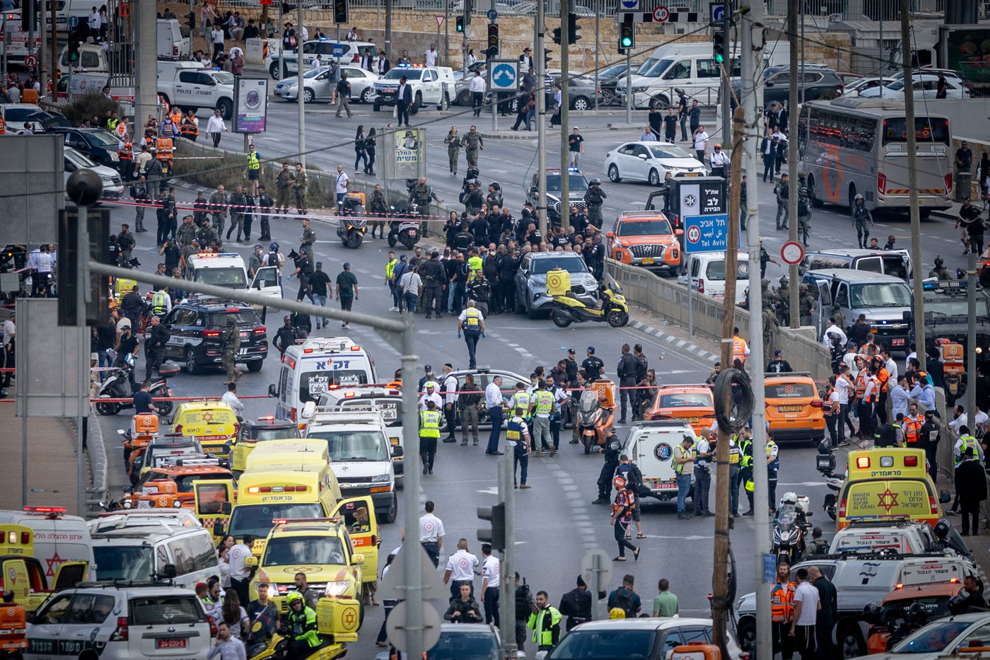 זירת הפיגוע בצומת רמות בירושלים