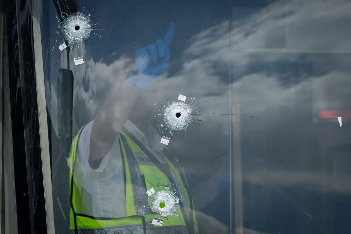 זירת הפיגוע בצומת רמות בירושלים