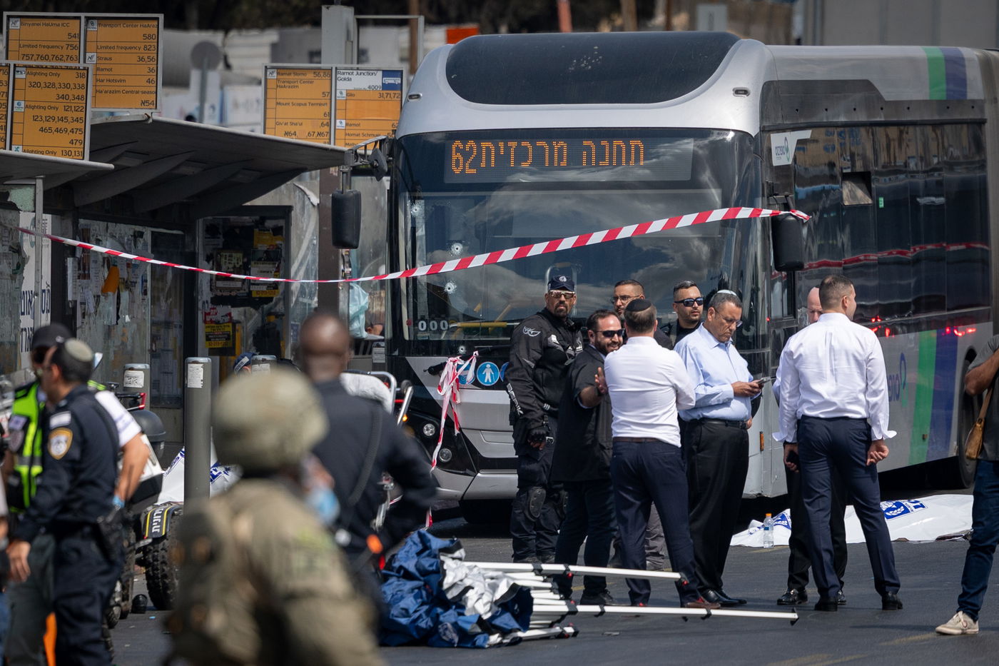 זירת הפיגוע בצומת רמות בירושלים