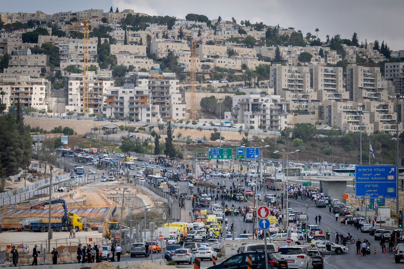 זירת הפיגוע בצומת רמות בירושלים