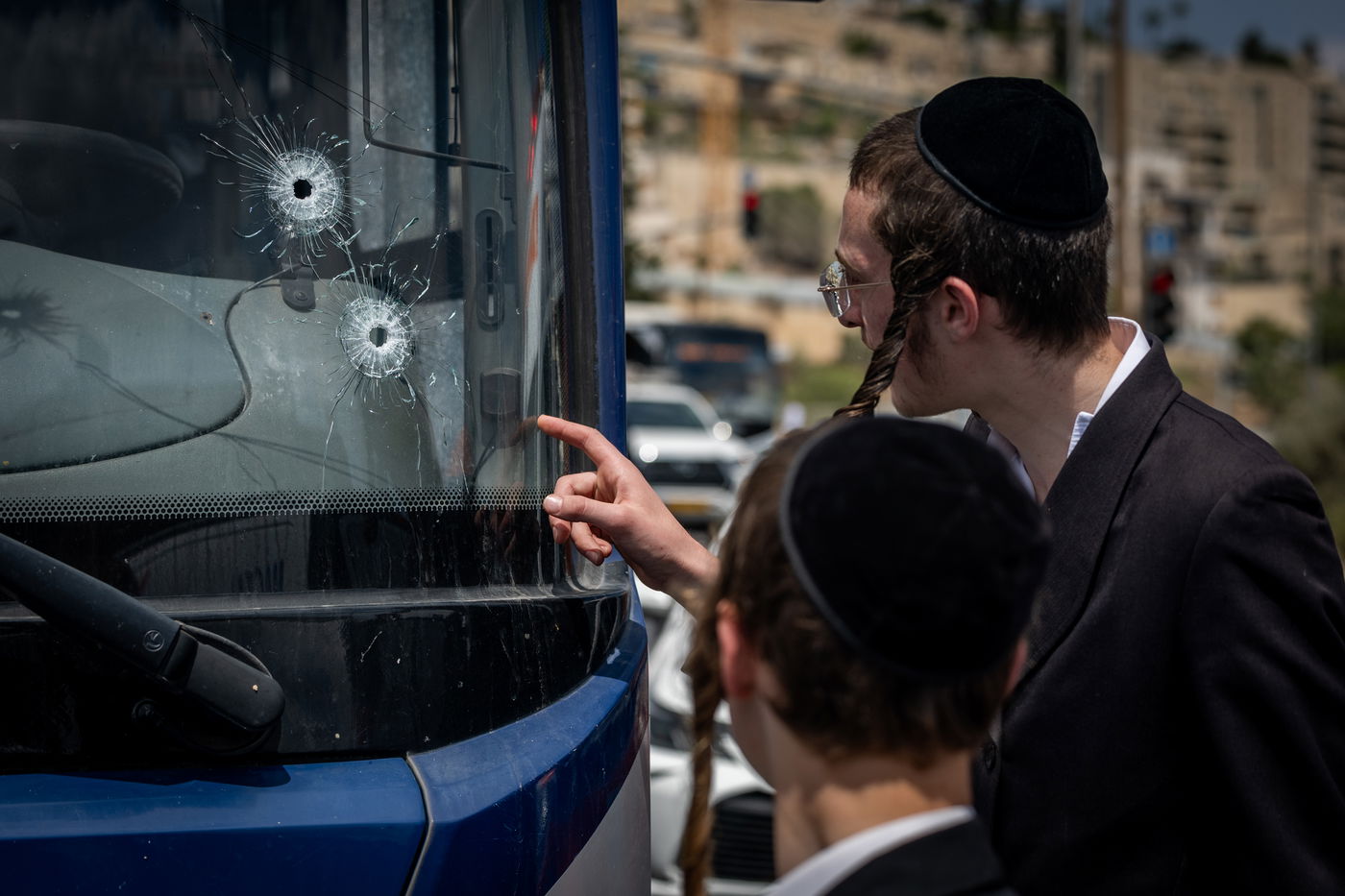 זירת הפיגוע בצומת רמות בירושלים