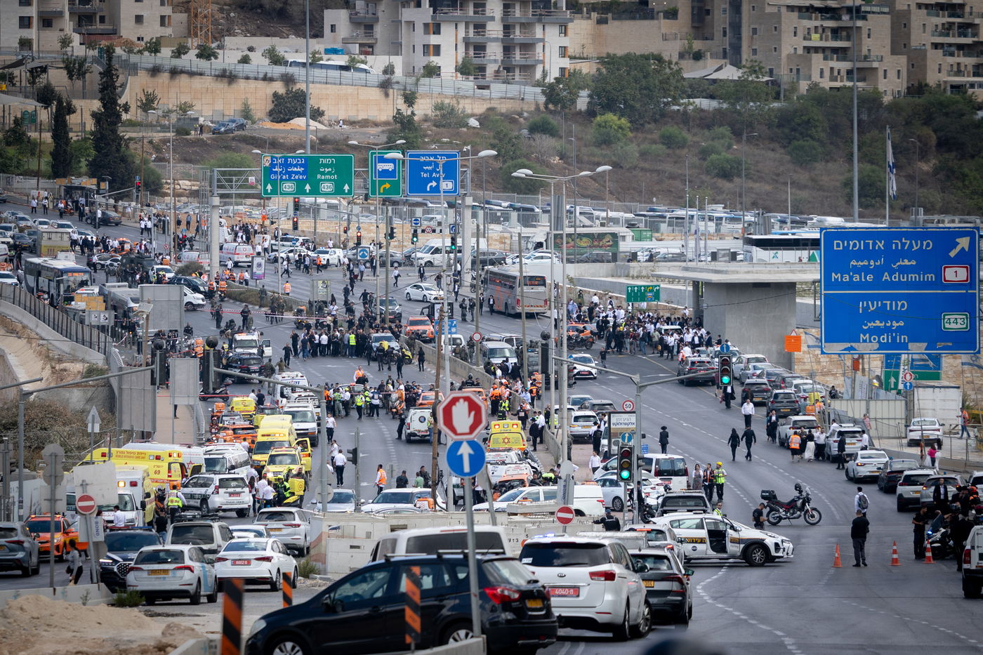 זירת הפיגוע בצומת רמות בירושלים