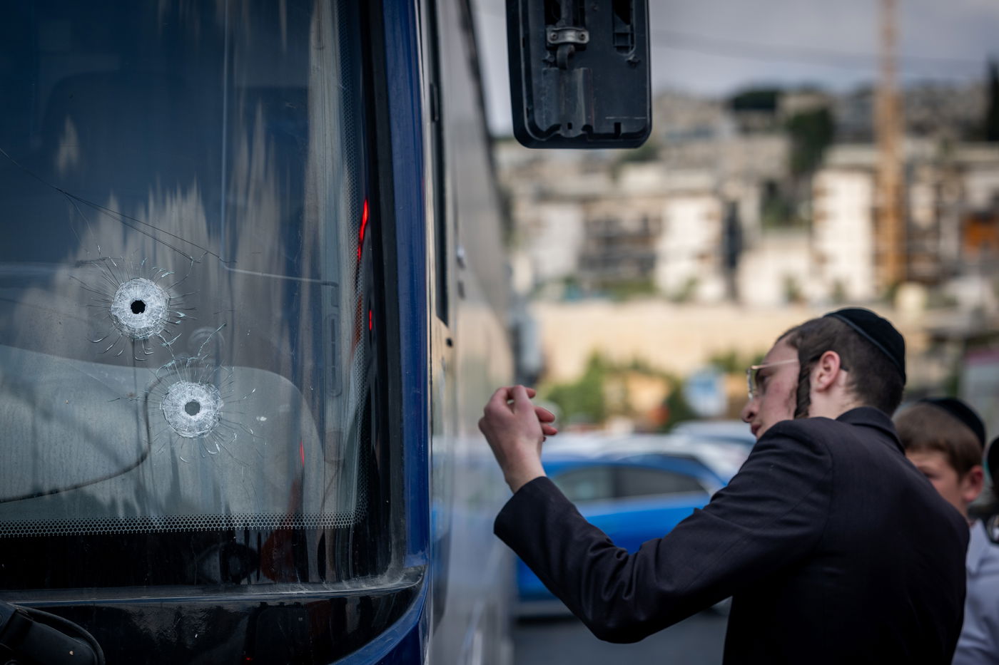 זירת הפיגוע בצומת רמות בירושלים
