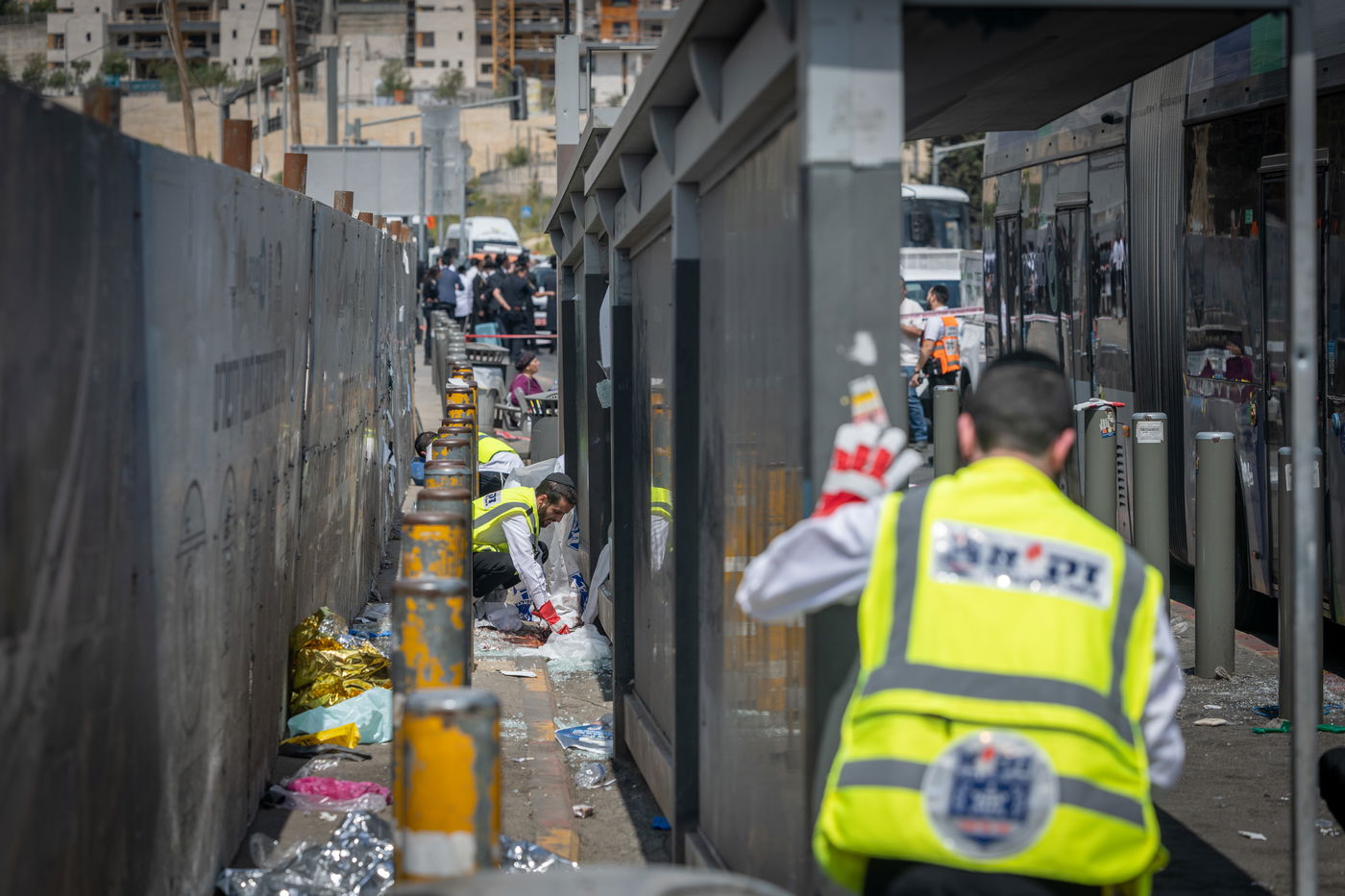 זירת הפיגוע בצומת רמות בירושלים