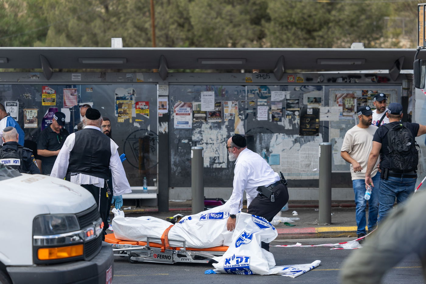 זירת הפיגוע בצומת רמות בירושלים