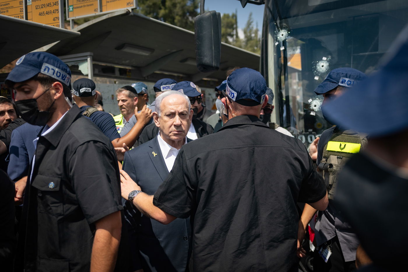 זירת הפיגוע בצומת רמות בירושלים