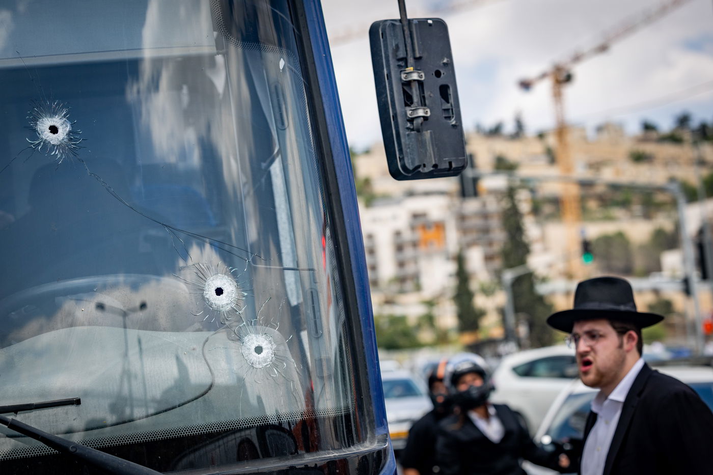 זירת הפיגוע בצומת רמות בירושלים