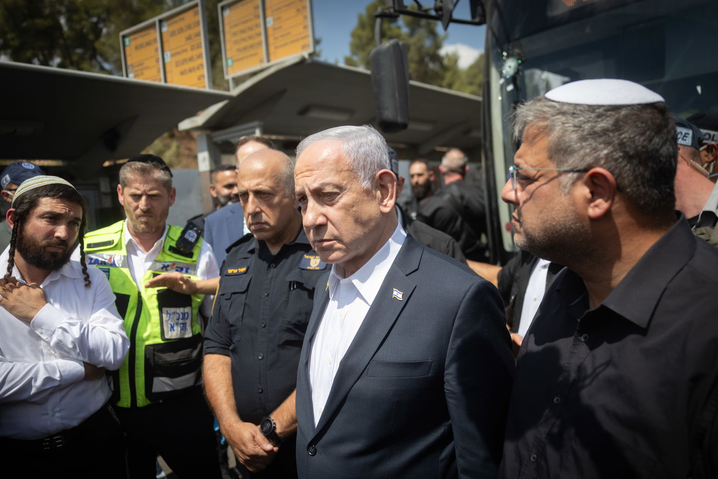 זירת הפיגוע בצומת רמות בירושלים