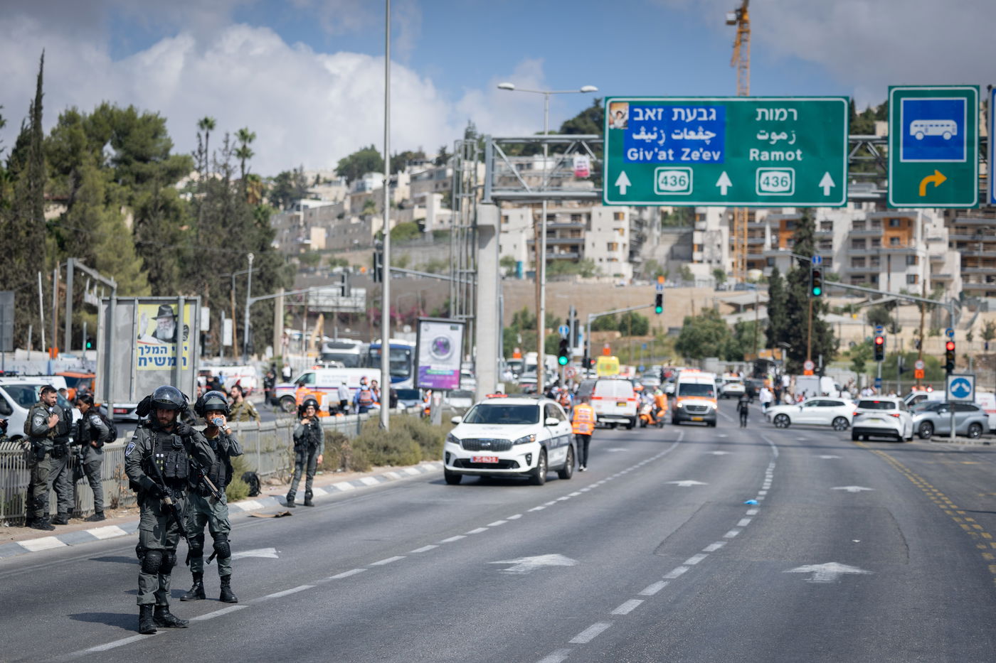 זירת הפיגוע בצומת רמות בירושלים