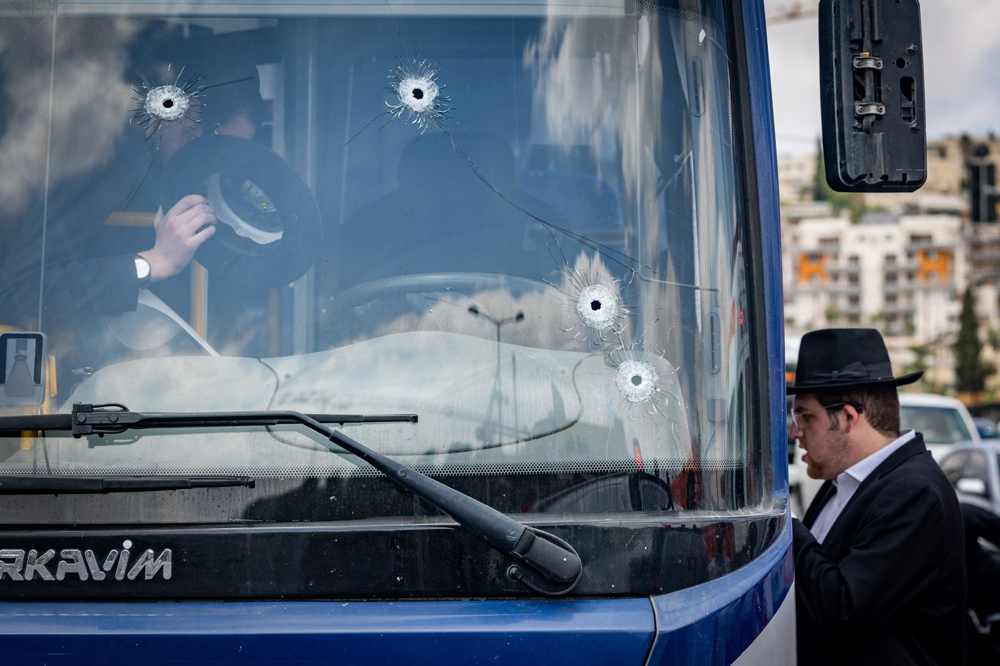 זירת הפיגוע בצומת רמות בירושלים