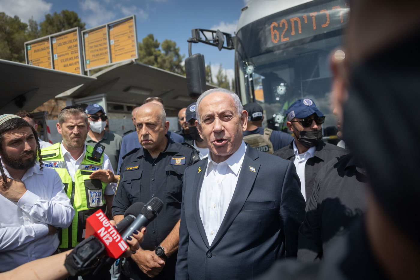 זירת הפיגוע בצומת רמות בירושלים