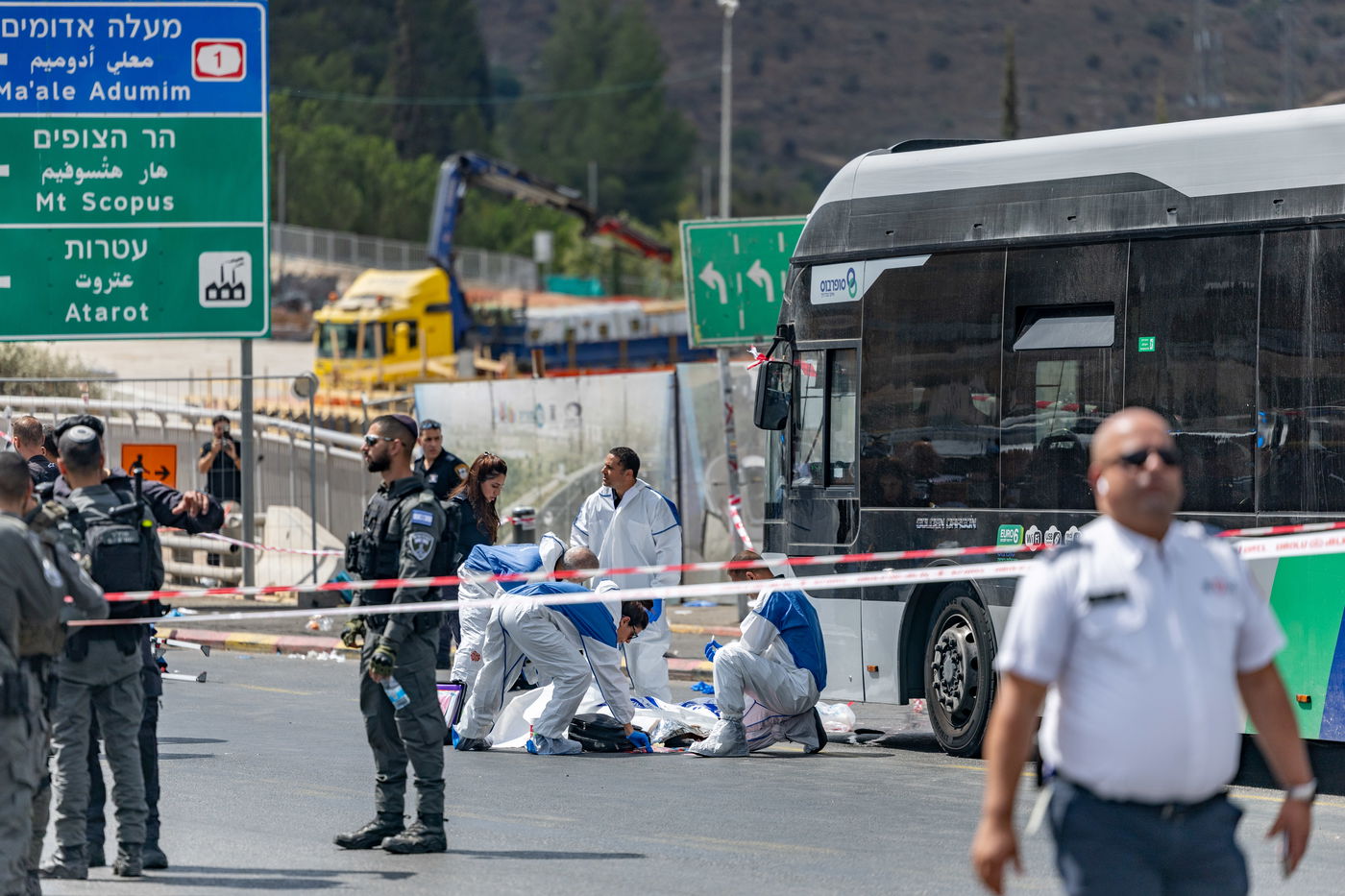 זירת הפיגוע בצומת רמות בירושלים