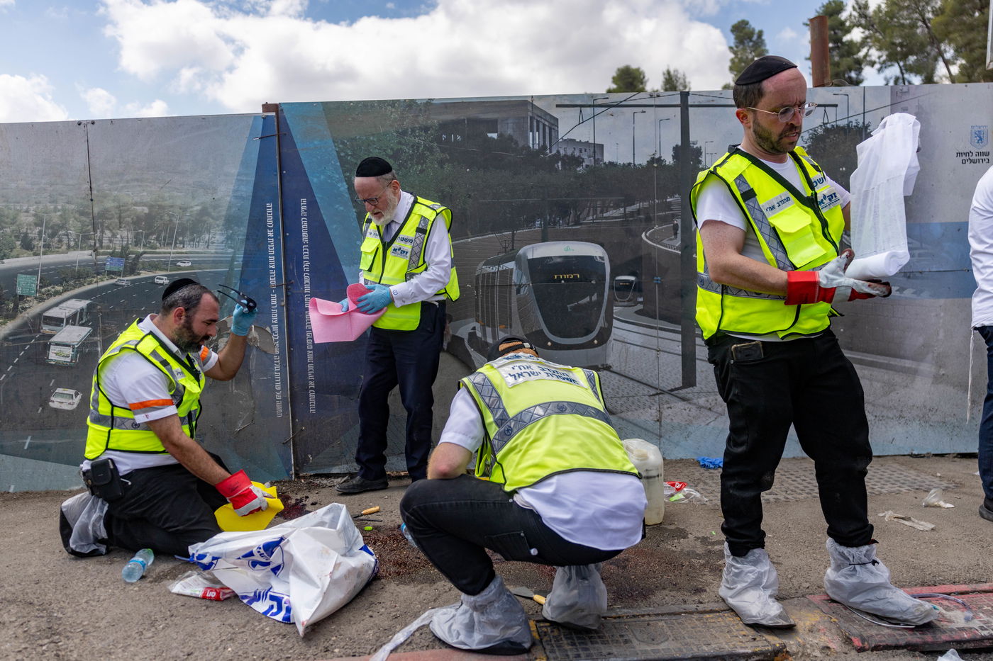 זירת הפיגוע בצומת רמות בירושלים