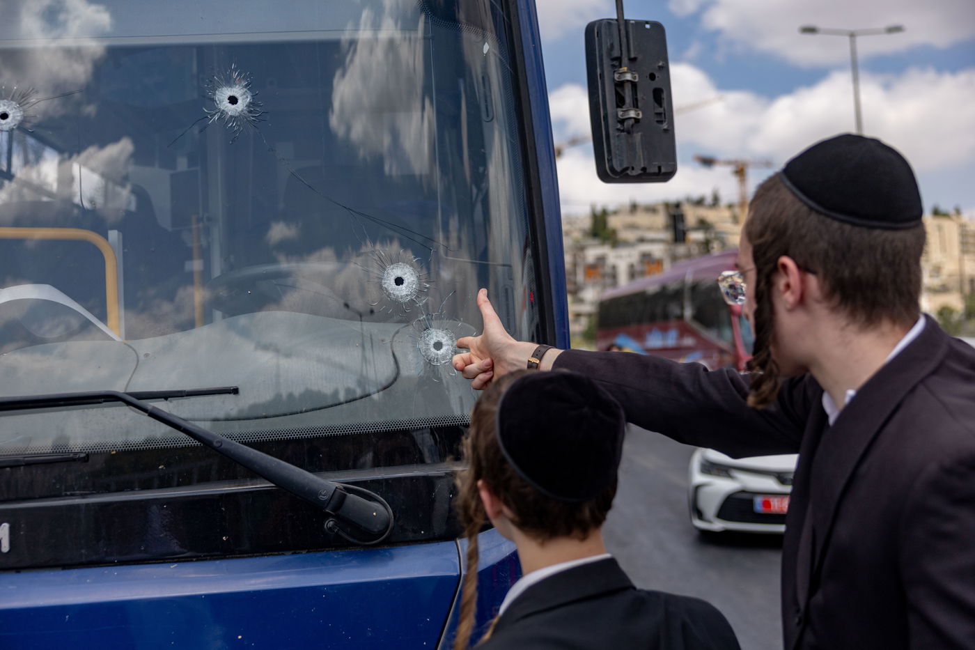 זירת הפיגוע בצומת רמות בירושלים
