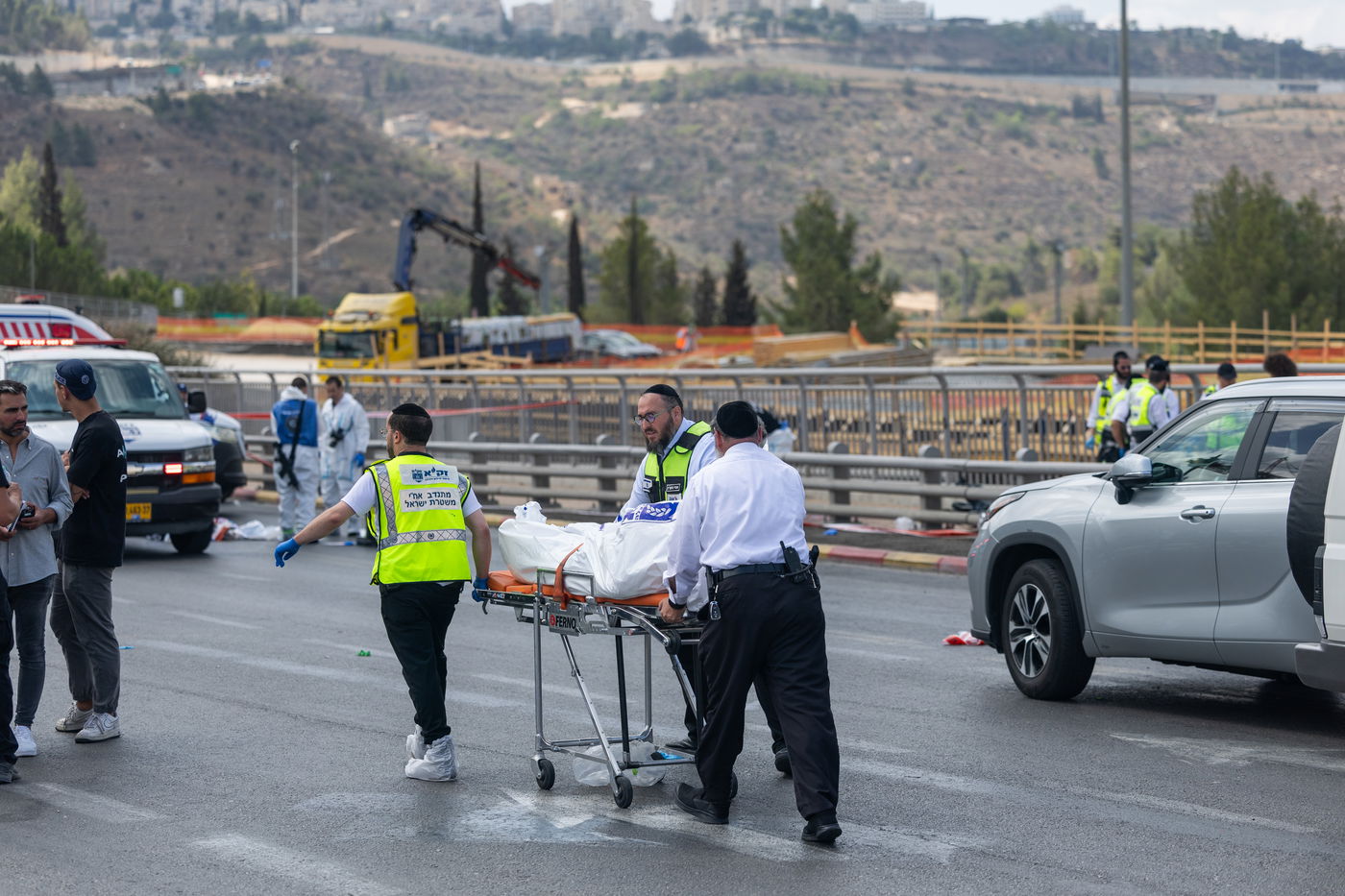 זירת הפיגוע בצומת רמות בירושלים