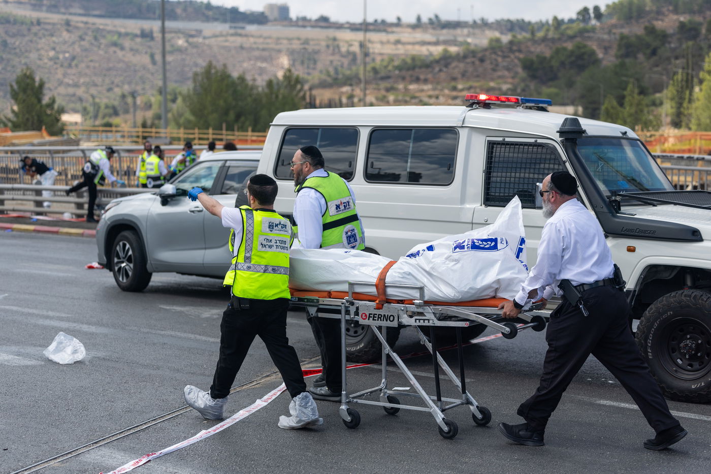 זירת הפיגוע בצומת רמות בירושלים