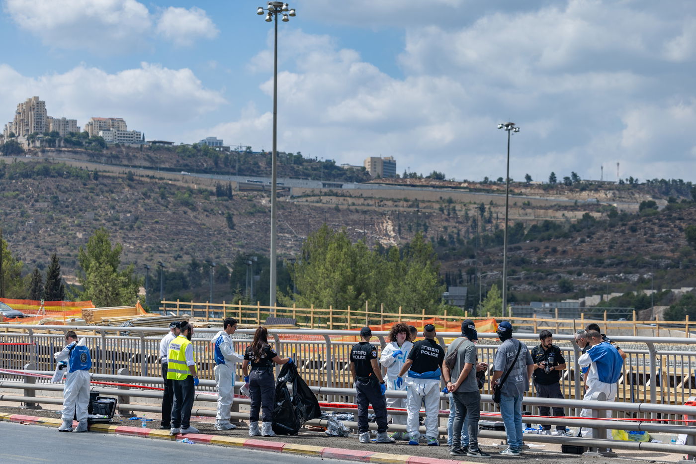 זירת הפיגוע בצומת רמות בירושלים