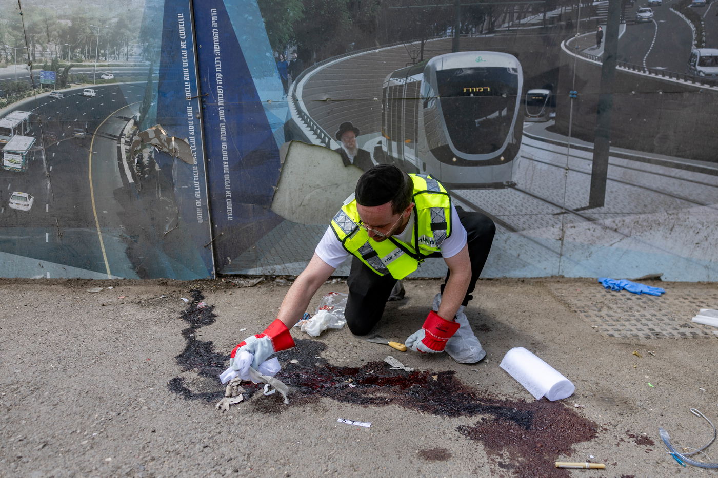 זירת הפיגוע בצומת רמות בירושלים