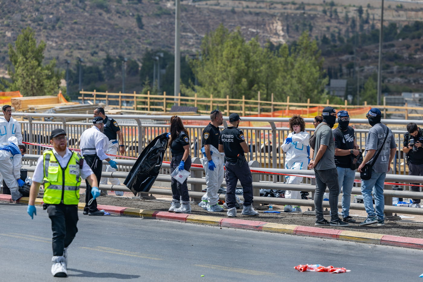 זירת הפיגוע בצומת רמות בירושלים