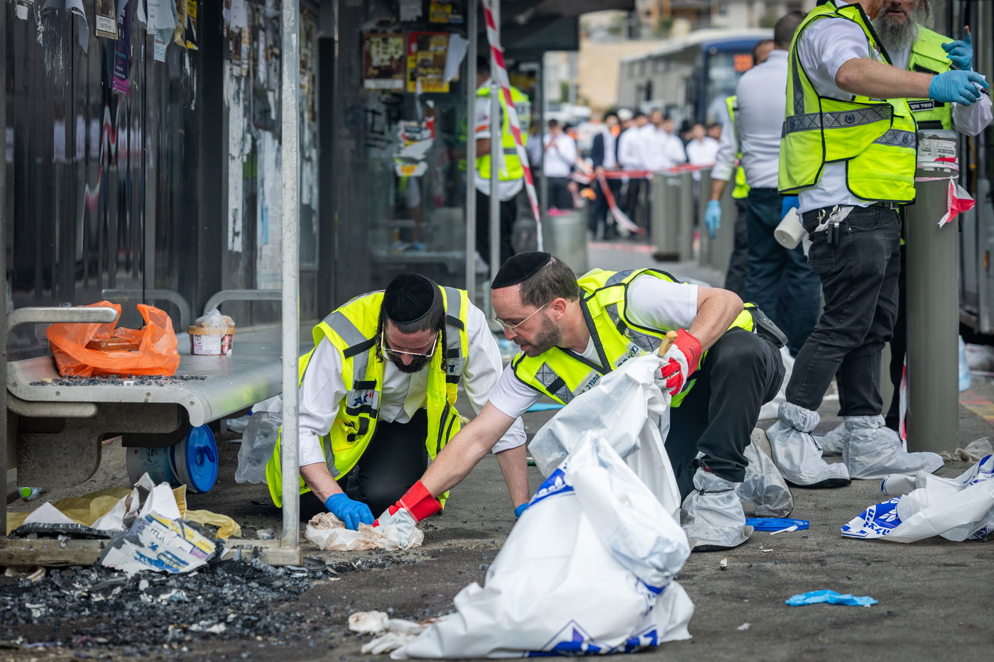 זירת הפיגוע בצומת רמות בירושלים