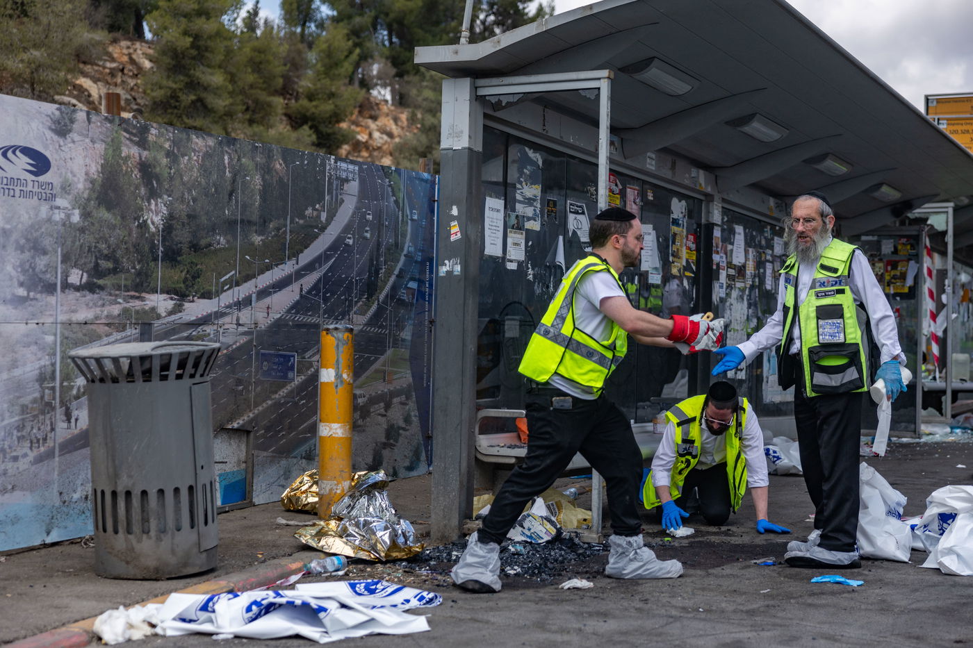 זירת הפיגוע בצומת רמות בירושלים