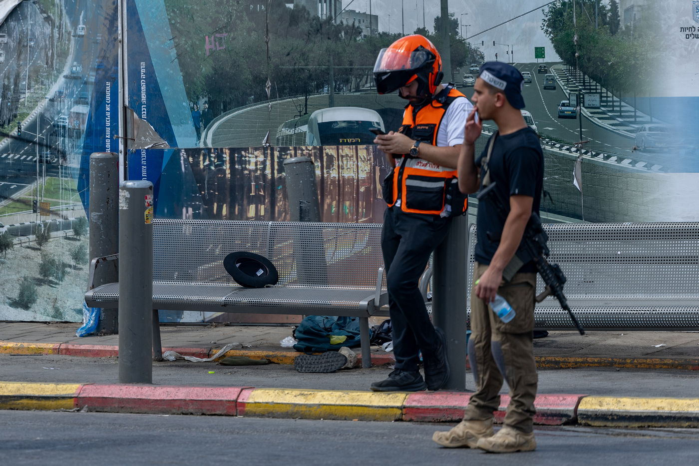 זירת הפיגוע בצומת רמות בירושלים