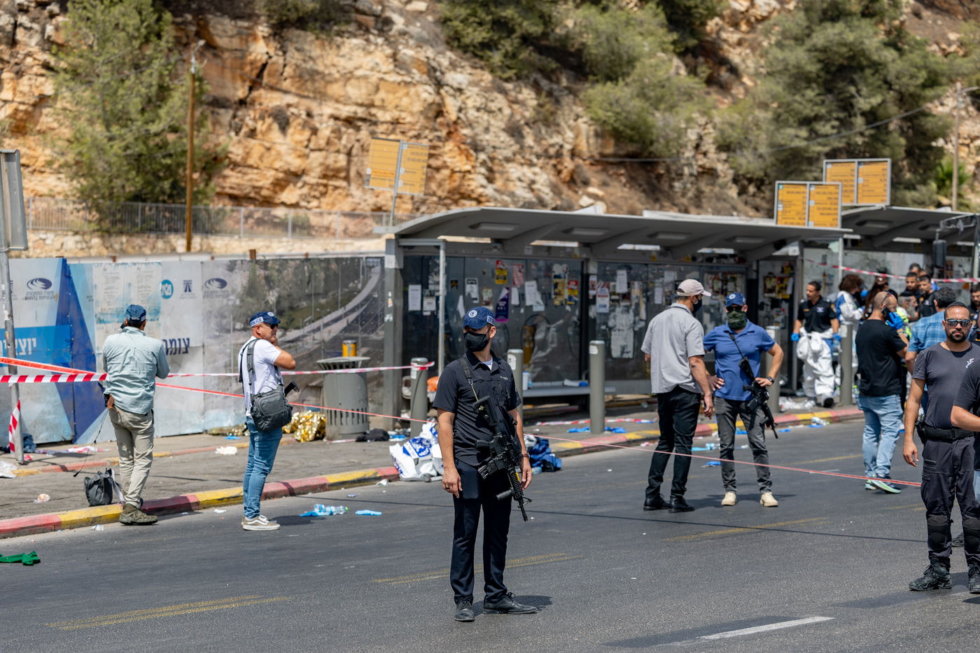 זירת הפיגוע בצומת רמות בירושלים