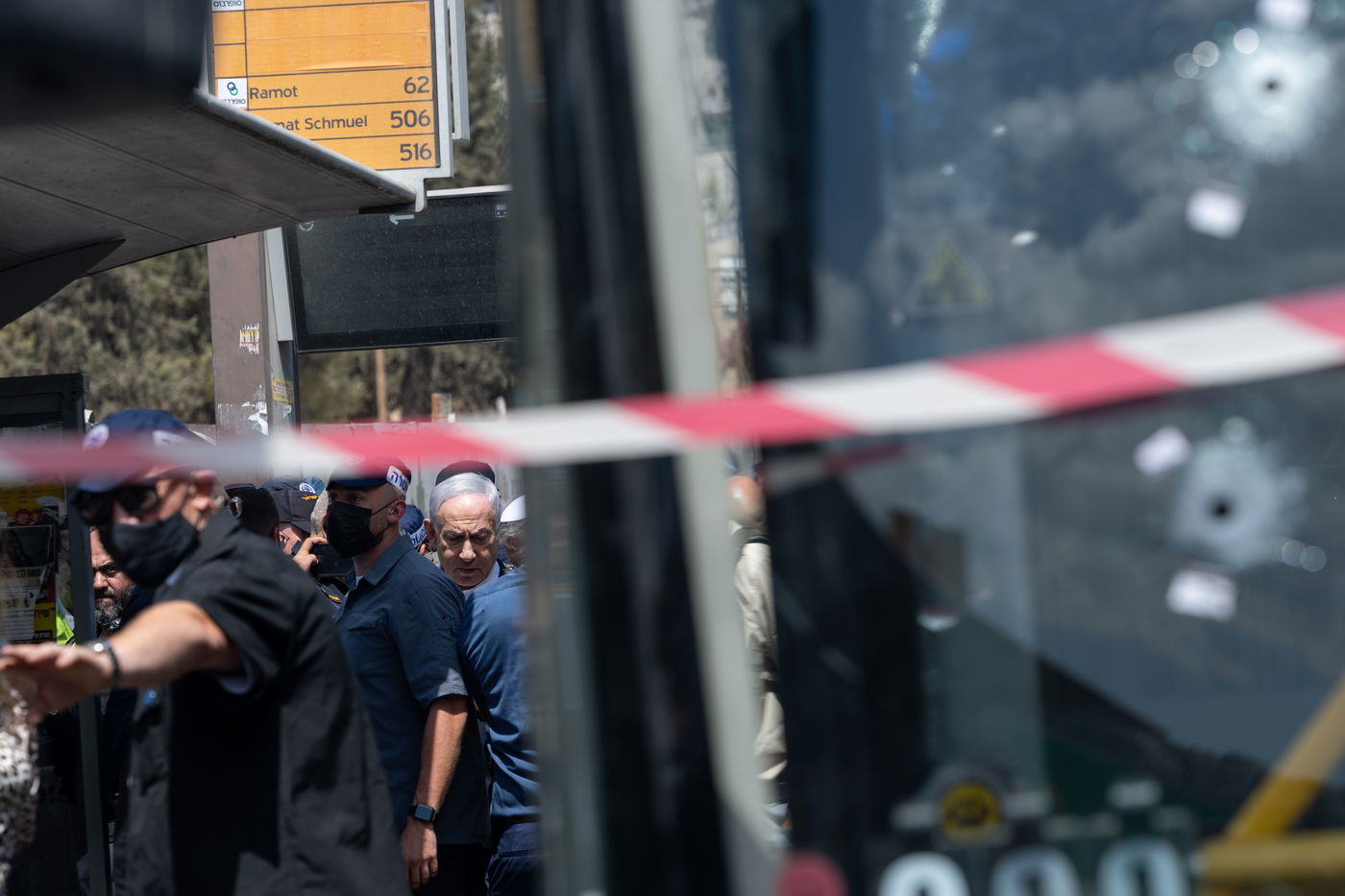 זירת הפיגוע בצומת רמות בירושלים