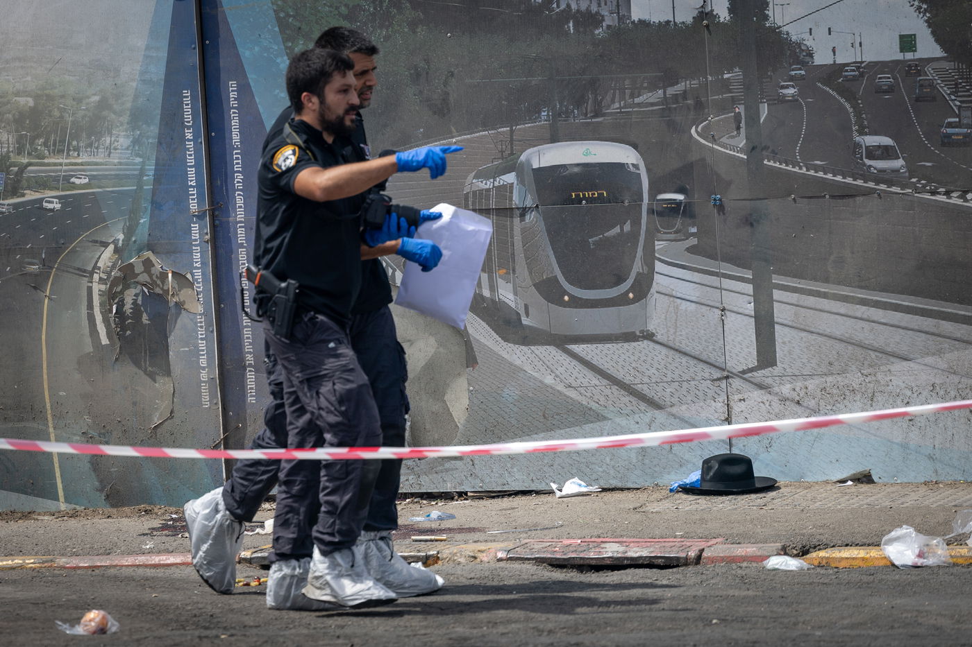 זירת הפיגוע בצומת רמות בירושלים