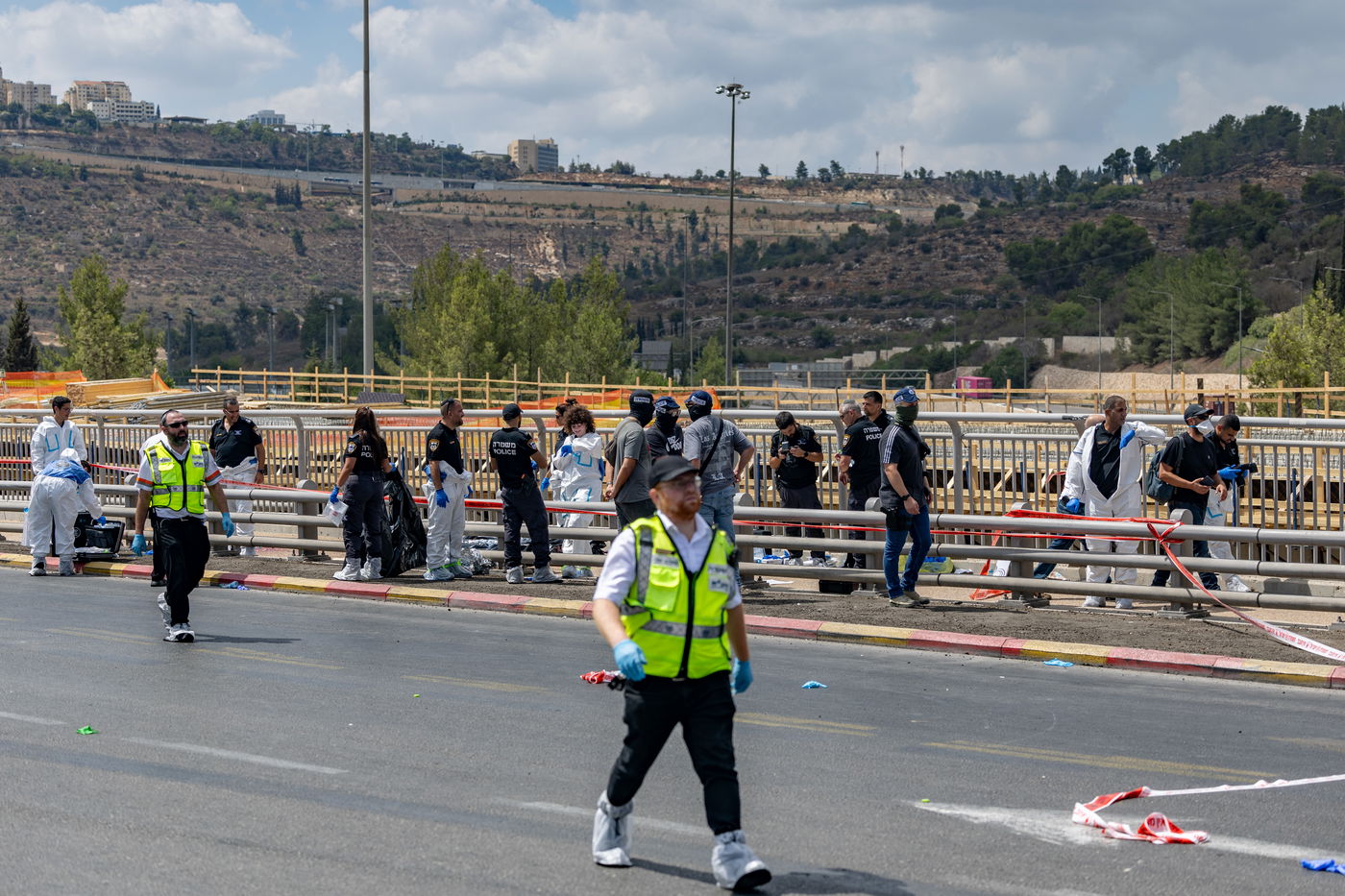 זירת הפיגוע בצומת רמות בירושלים