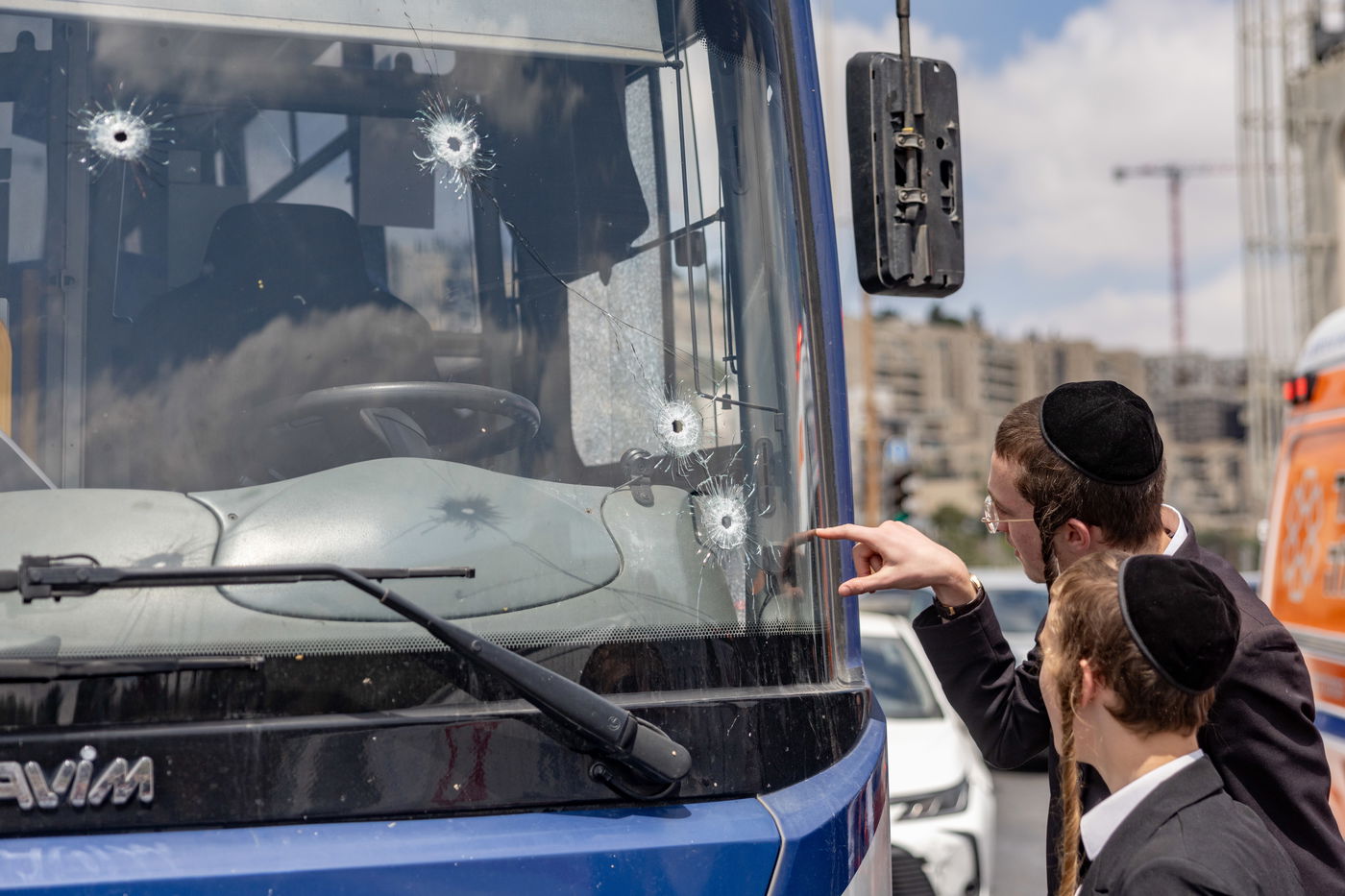 זירת הפיגוע בצומת רמות בירושלים