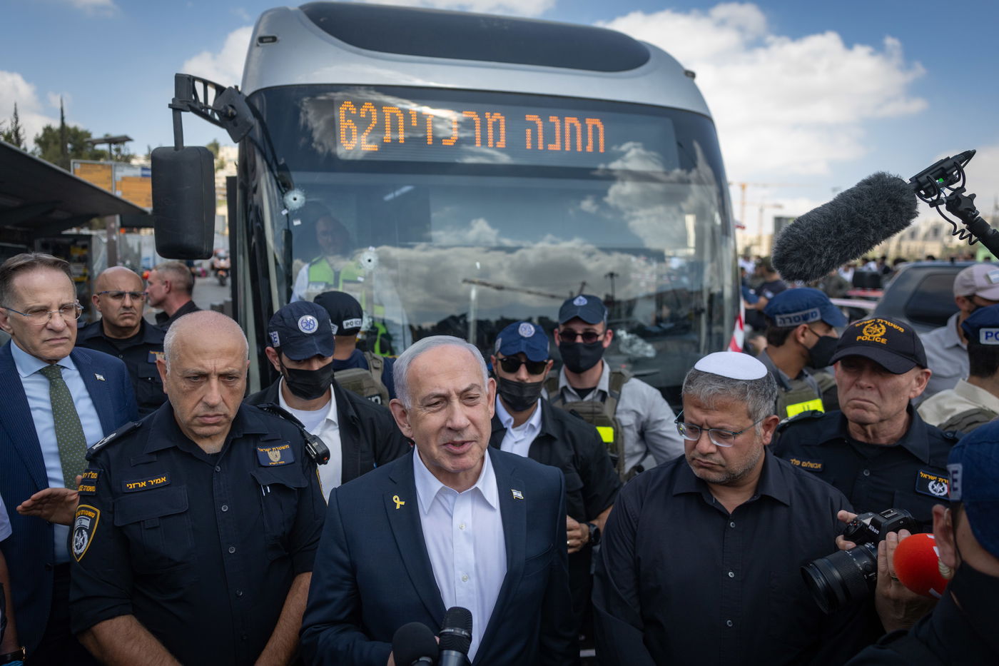 זירת הפיגוע בצומת רמות בירושלים