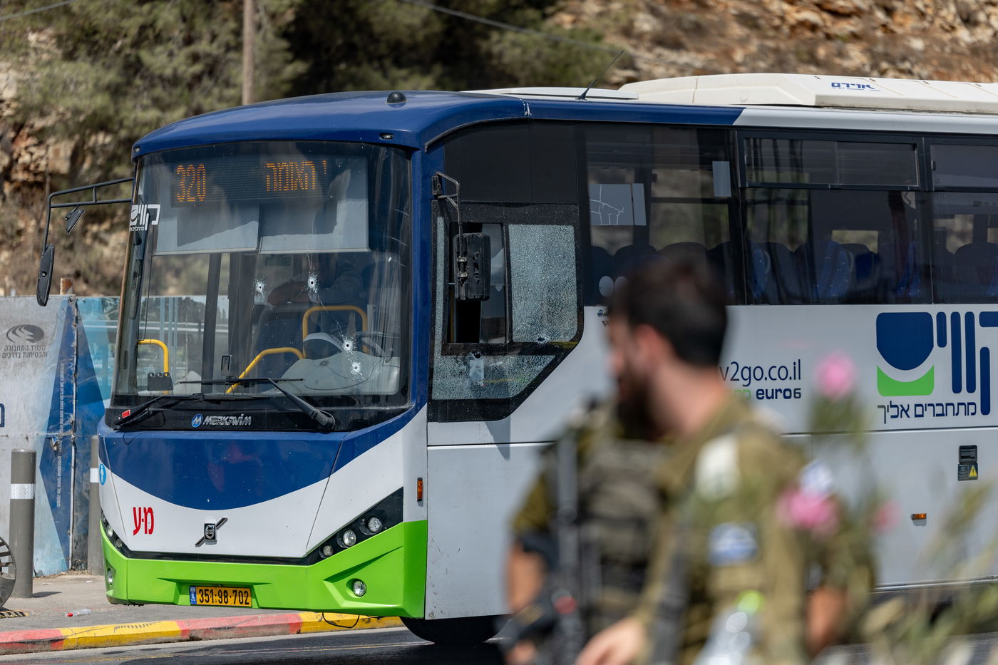 זירת הפיגוע בצומת רמות בירושלים