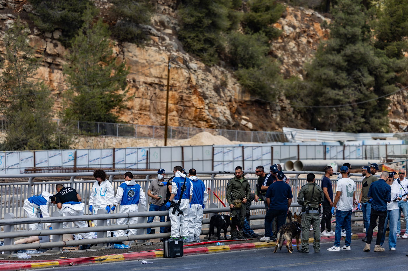 זירת הפיגוע בצומת רמות בירושלים