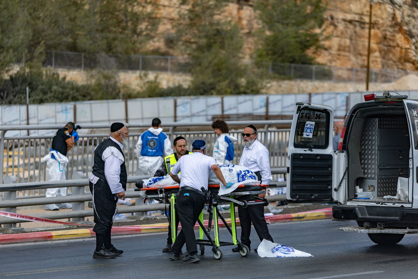 זירת הפיגוע בצומת רמות בירושלים