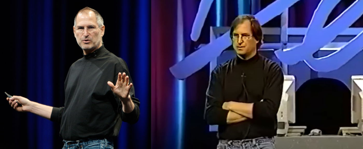 סטיב גובס בתקופות שונות בחייו - עם אותם הבגדים