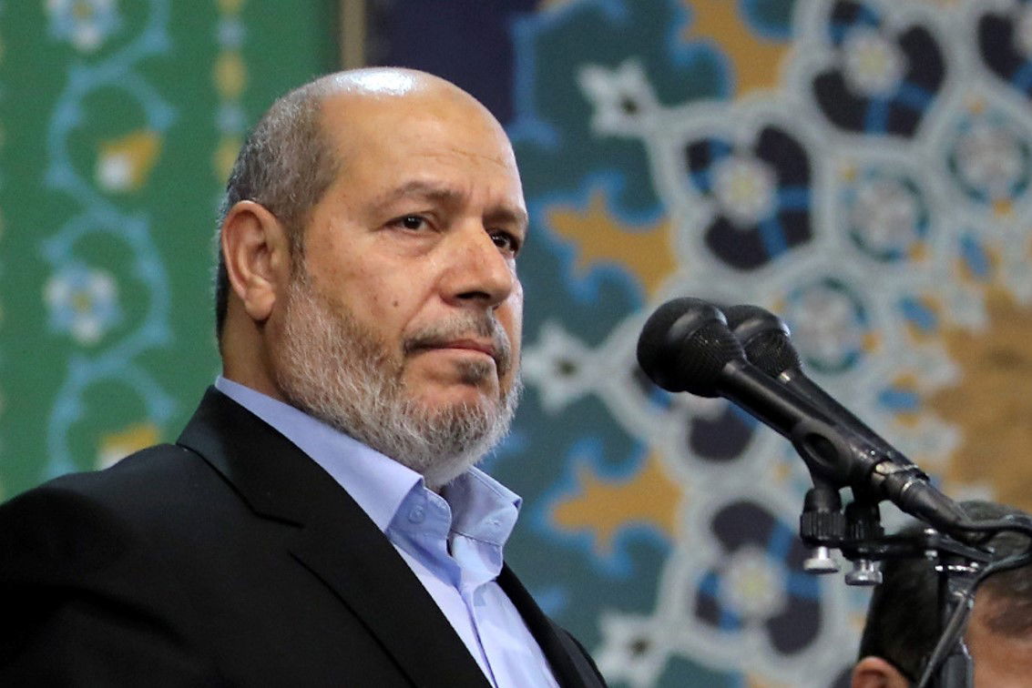 חליל אל חיה בהלווייתו של איסמעיל הניה