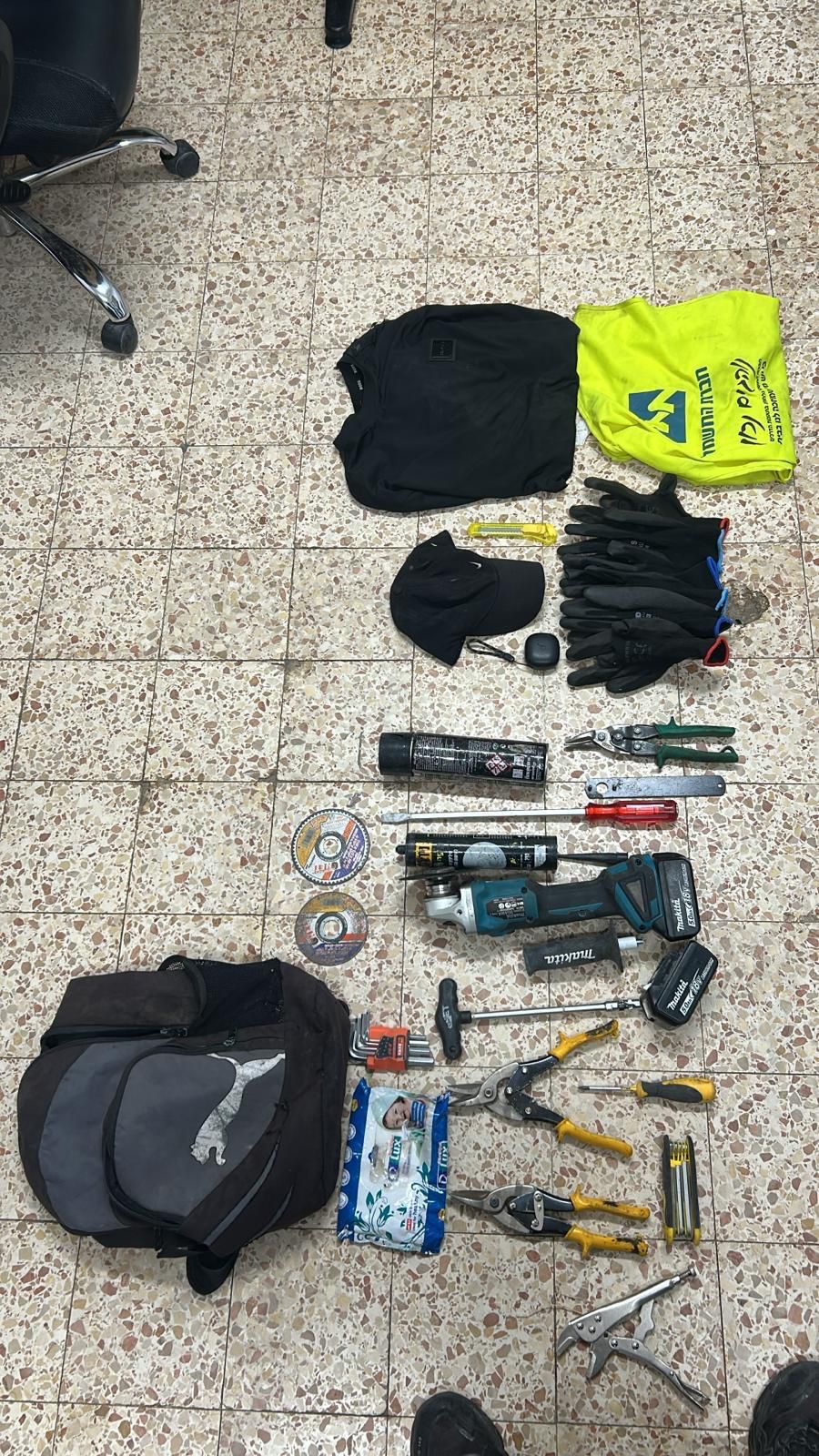 הציוד הגנוב שנתפס