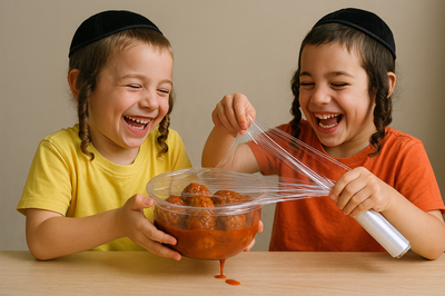 ילדים אורזים אוכל