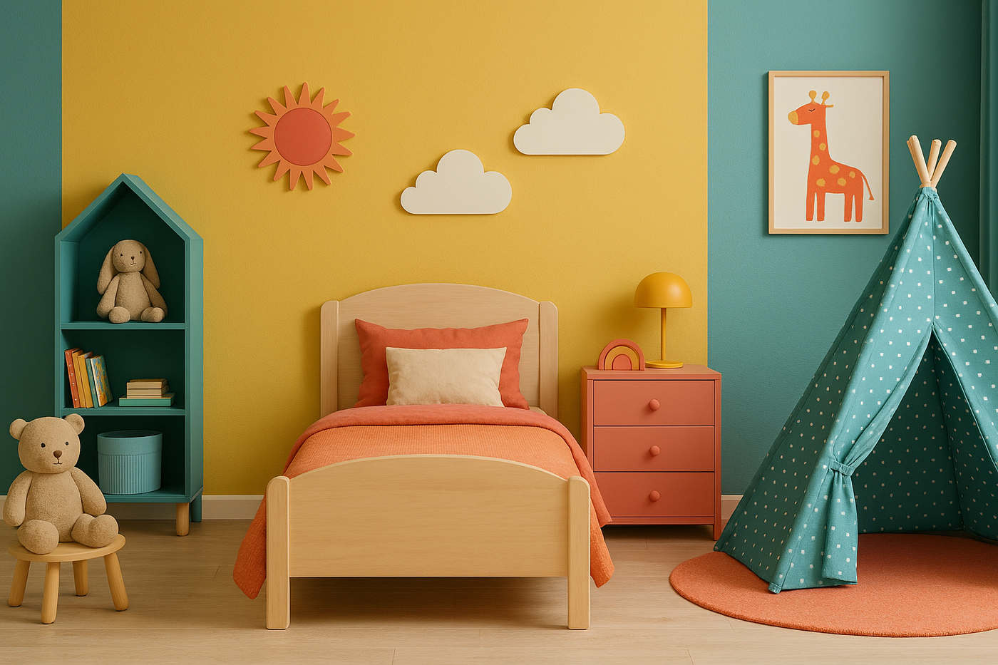 חוק 60-30-10 בחדר ילדים מעוצב