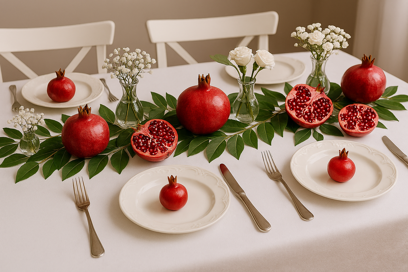 רימונים ופריחה טבעית