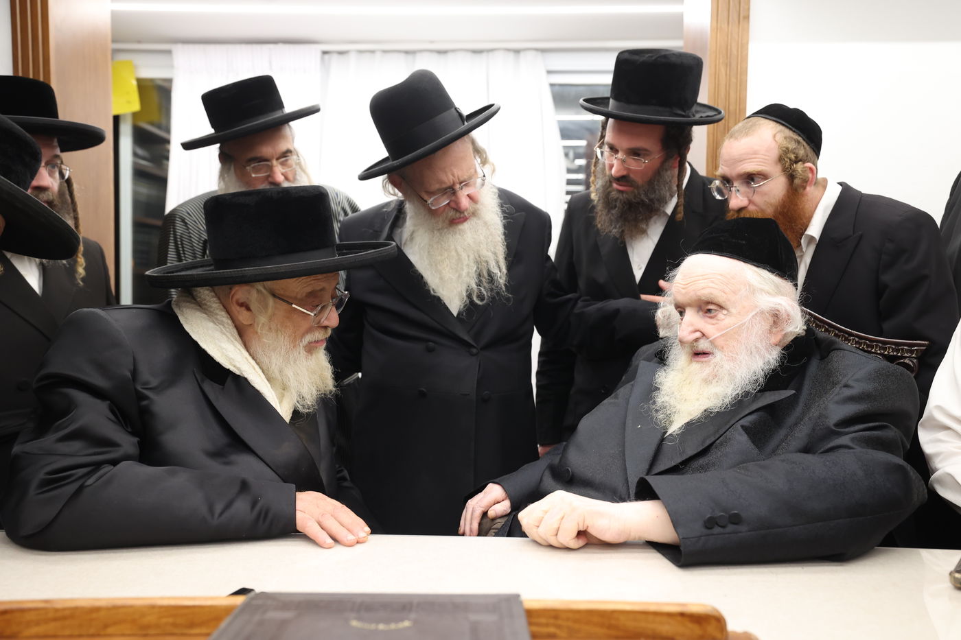 האדמו"ר מתולדות אהרן בביקור אצל הגר"מ שטרנבוך