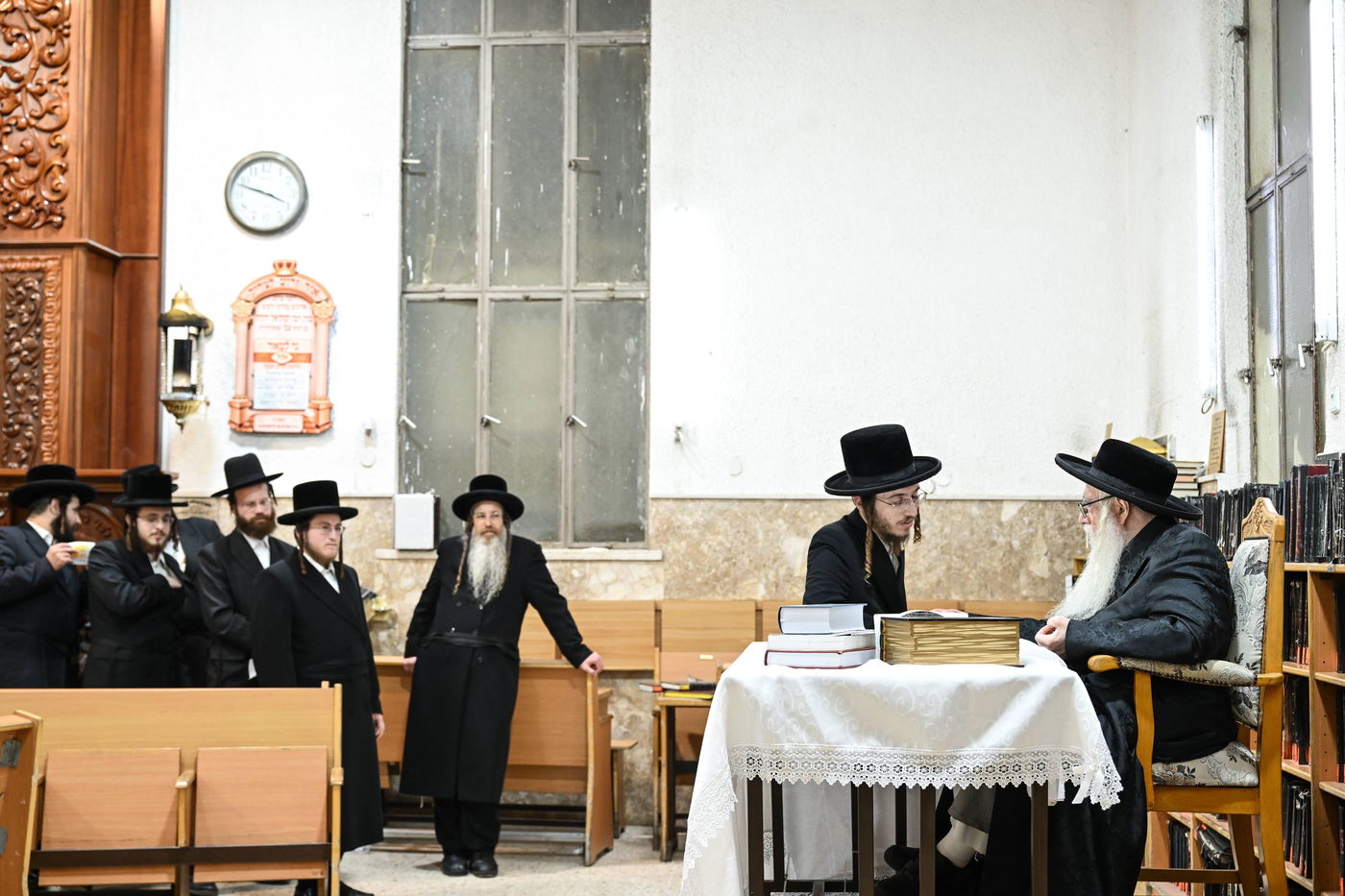 האדמו"ר מצאנז בקבלת קהל לקראת ימי הרחמים והסליחות