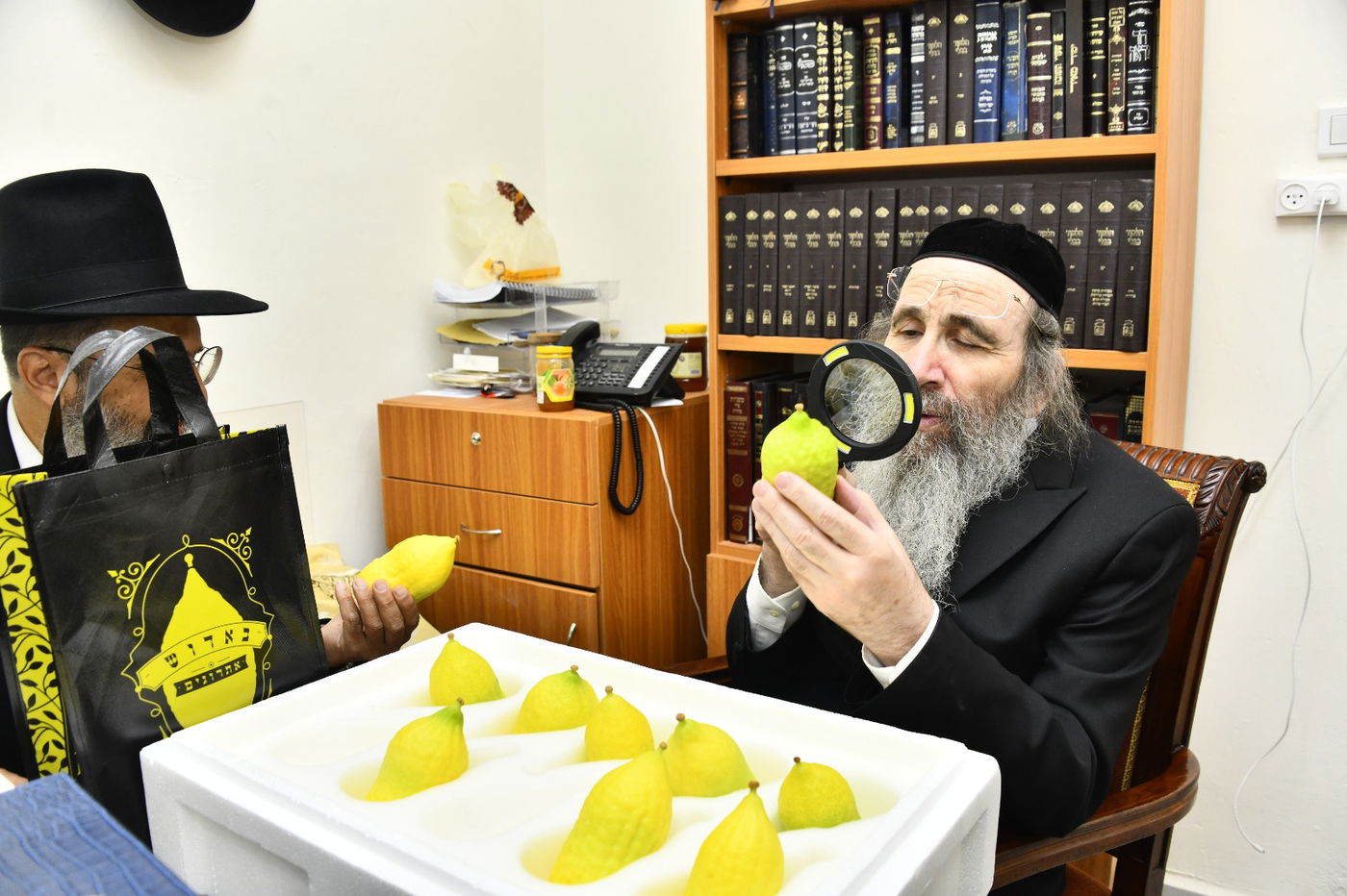 הגאון רבי מסעוד בן שמעון בבדיקת אתרוגים