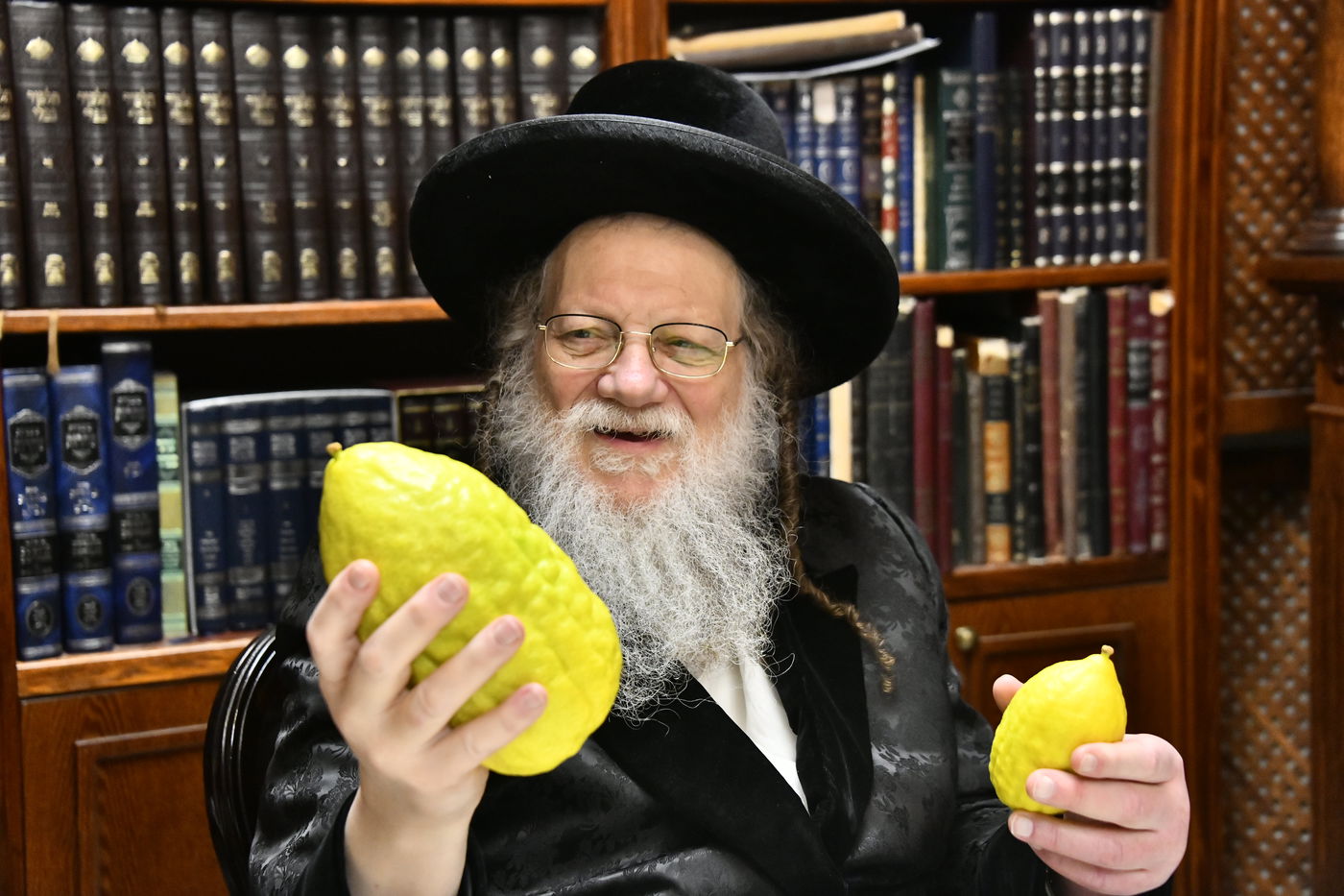 האדמו"ר ממודז'יץ בודק אתרוגים