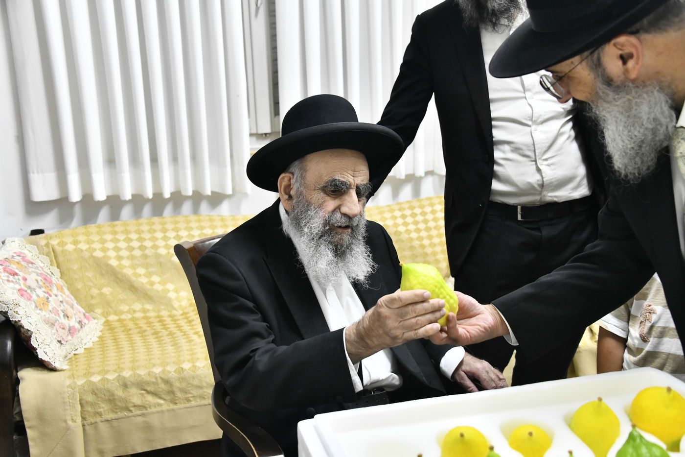 הגאון רבי משה צדקה בבדיקת אתרוגים