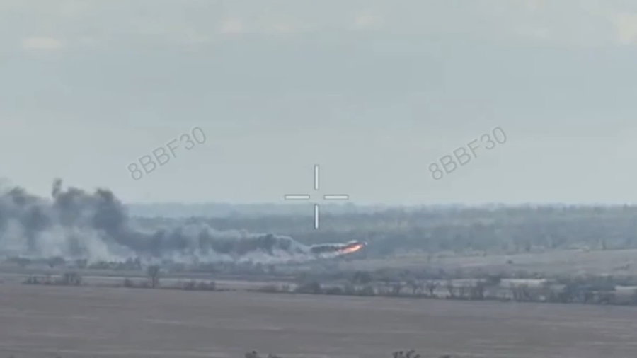 המל"ט האוקראיני מפיל מסוק רוסי 