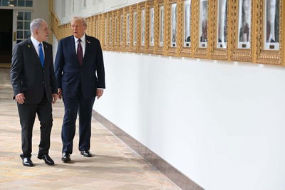 נתניהו וטראמפ לפני זמן קצר, בבית הלבן