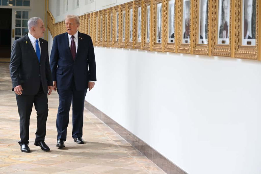 נתניהו וטראמפ לפני זמן קצר, בבית הלבן